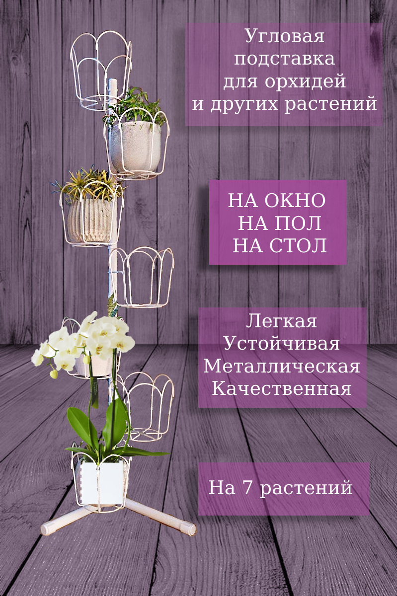 подставка на окно угловая металлическая с ножками. Фото N19